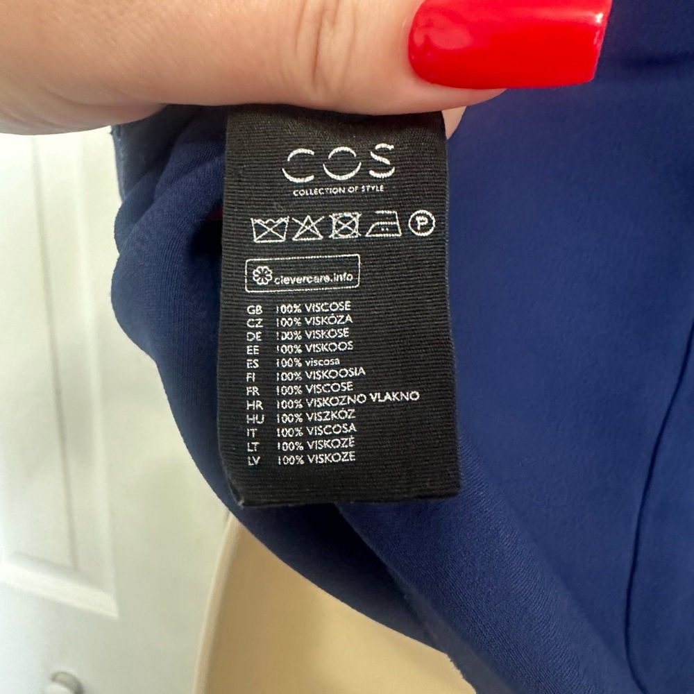 COS Dark Blue Short Sleeve Top - Picture 4 of 7